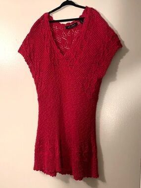 Axcess by Liz Claiborne Crochet Sweater Mini Dress Size Small